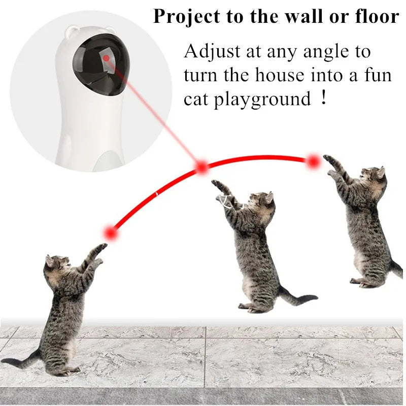 Automatic Cat Toys Smart Interactive Teasing Laser Funny LED Laser Rotating Pet Electronics Cat Toy USB Charge Cat Accessories