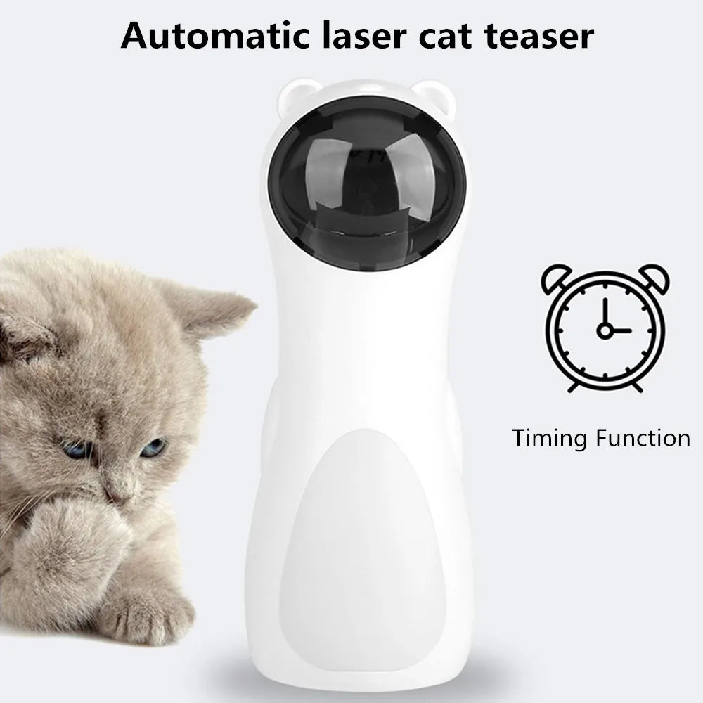 Cat Laser Toy Automatic Teaser Laser LED Kitten Interactive Training Entertaining Multi-Angle Adjustable USB Charge
