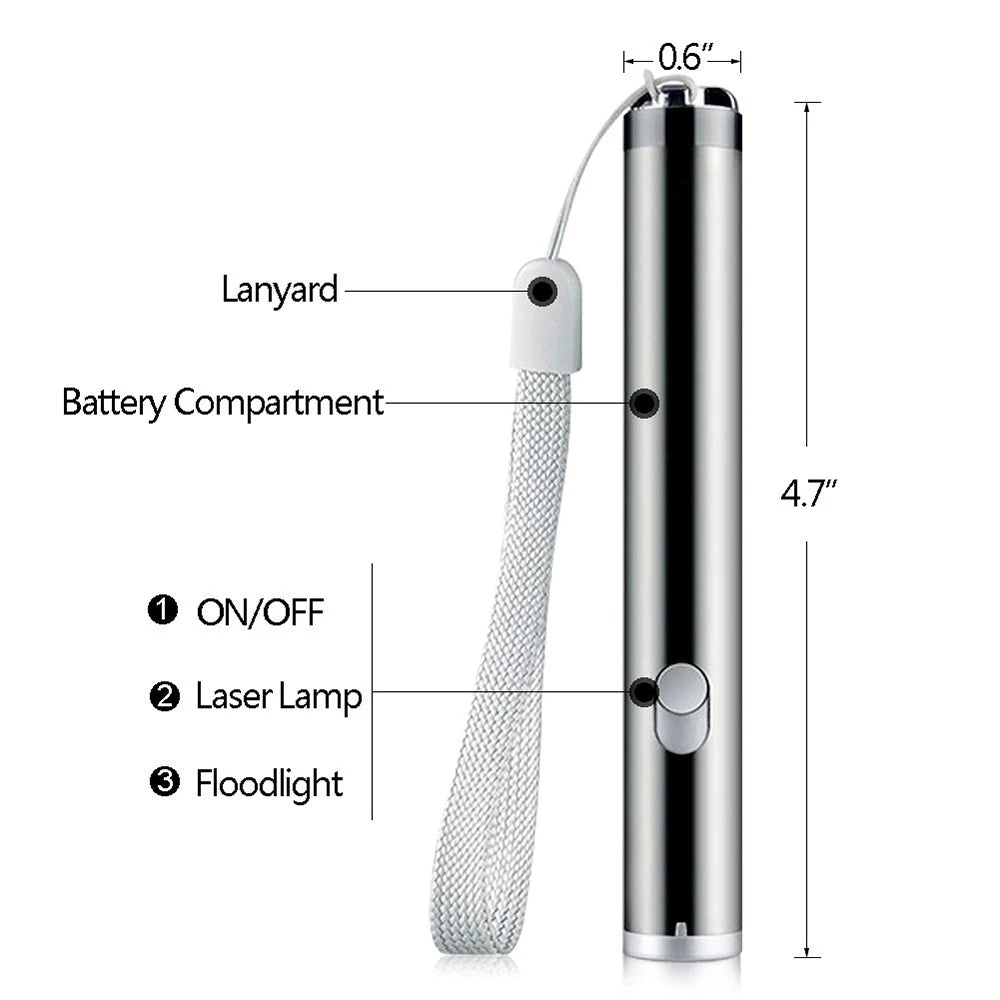 Battery Laser Pointer Cat Dog Toy - Safe Pet & Child Gift, Durable for Indoor Outdoor Play (Batteries Not Included)