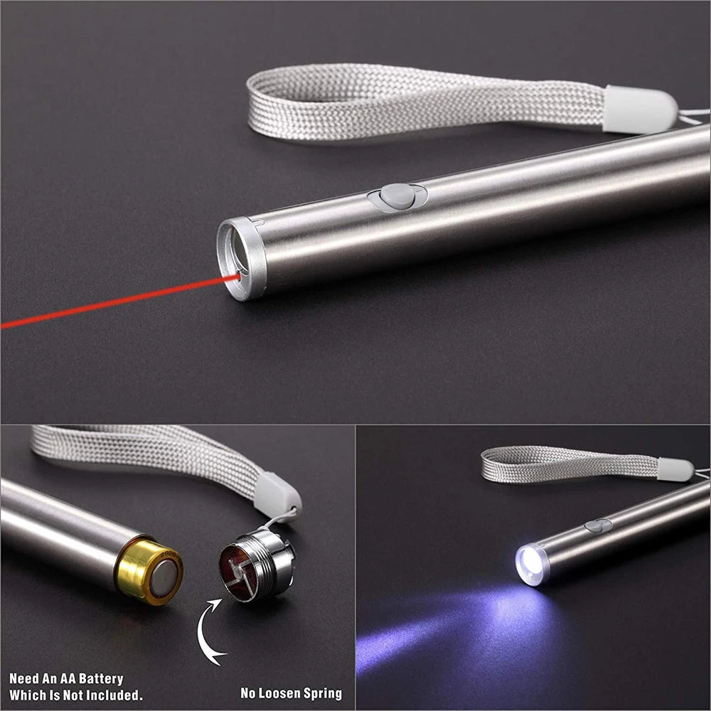 Battery Laser Pointer Cat Dog Toy - Safe Pet & Child Gift, Durable for Indoor Outdoor Play (Batteries Not Included)