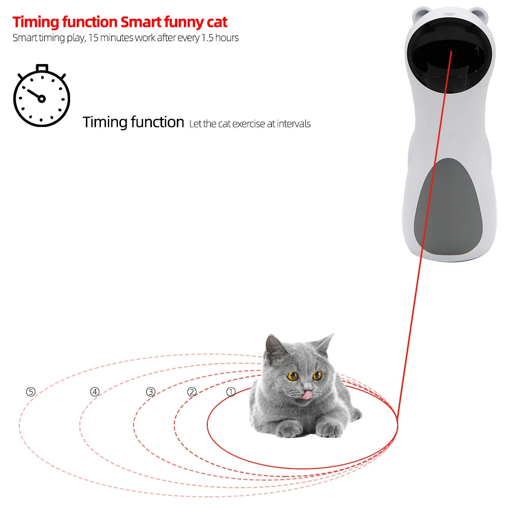 Automatic Cat Toys Smart Interactive Teasing Laser Funny LED Laser Rotating Pet Electronics Cat Toy USB Charge Cat Accessories