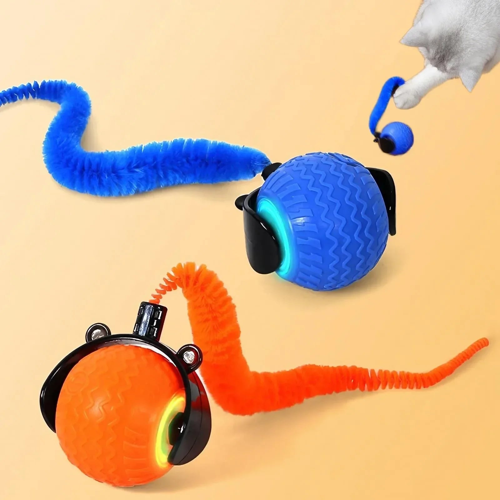 Automatic Rotating Smart Obstacle Avoidance LED Interactive Cat Toy 360 Degree Pet Playful Teasing Ball