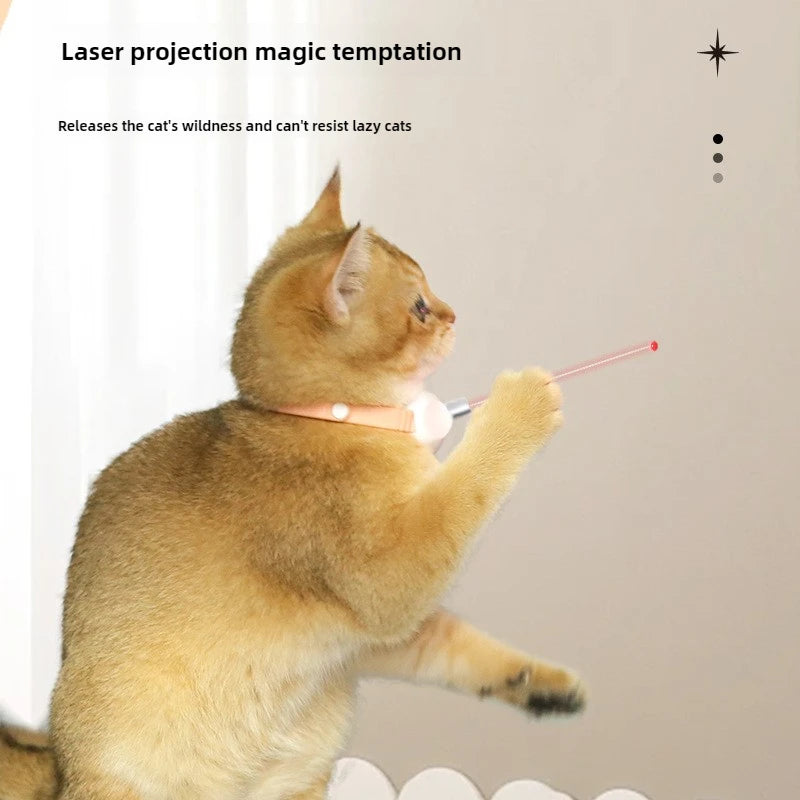 Laser Cat Collar Teasing Cat Electric USB Charging Kitten Automatic Cats Toy Smart Laser Teasing Cat Interactive Toy